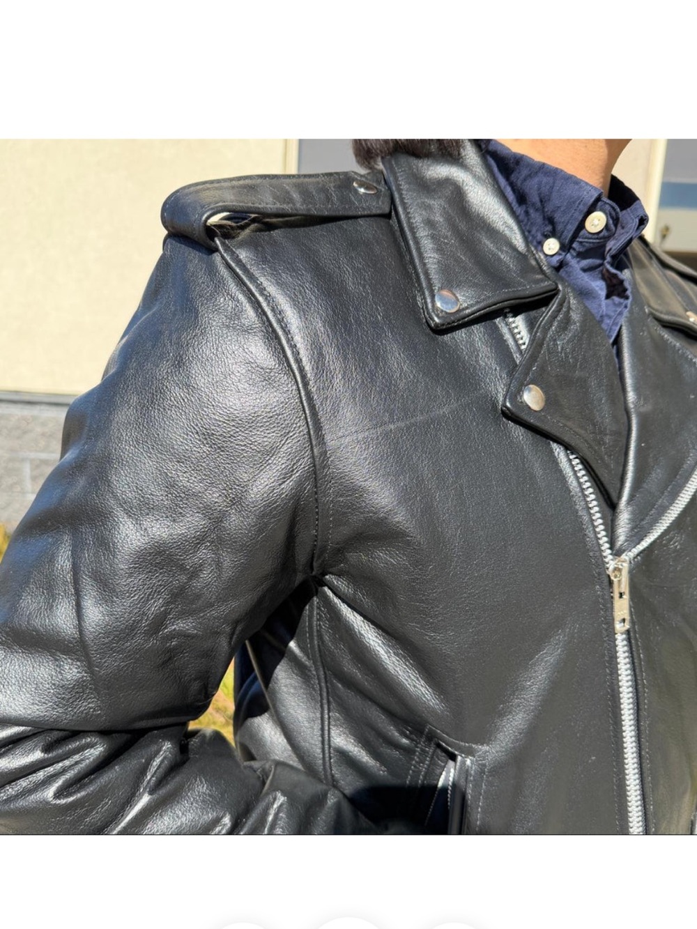OPEN ROAD MEN’S BUFFALO LEATHER BIKER JACKET - Picture 7 of 9